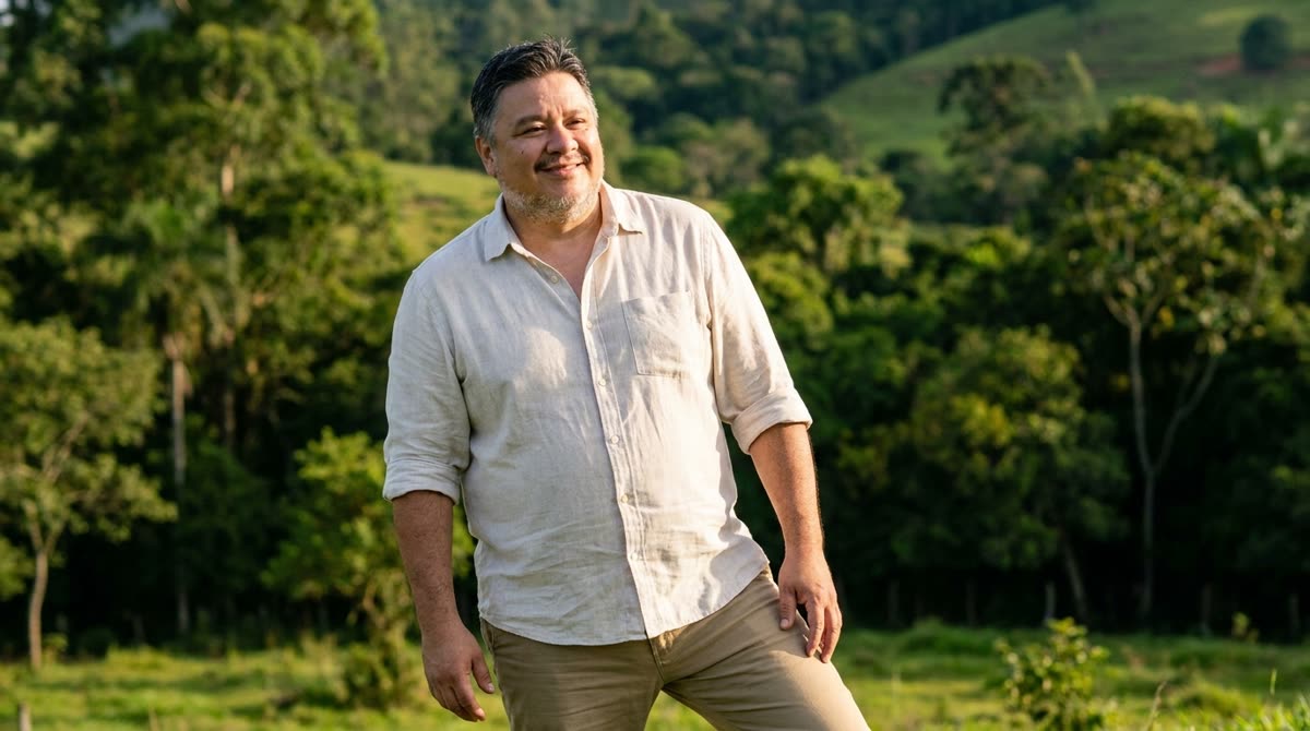 Murilo em área de natureza